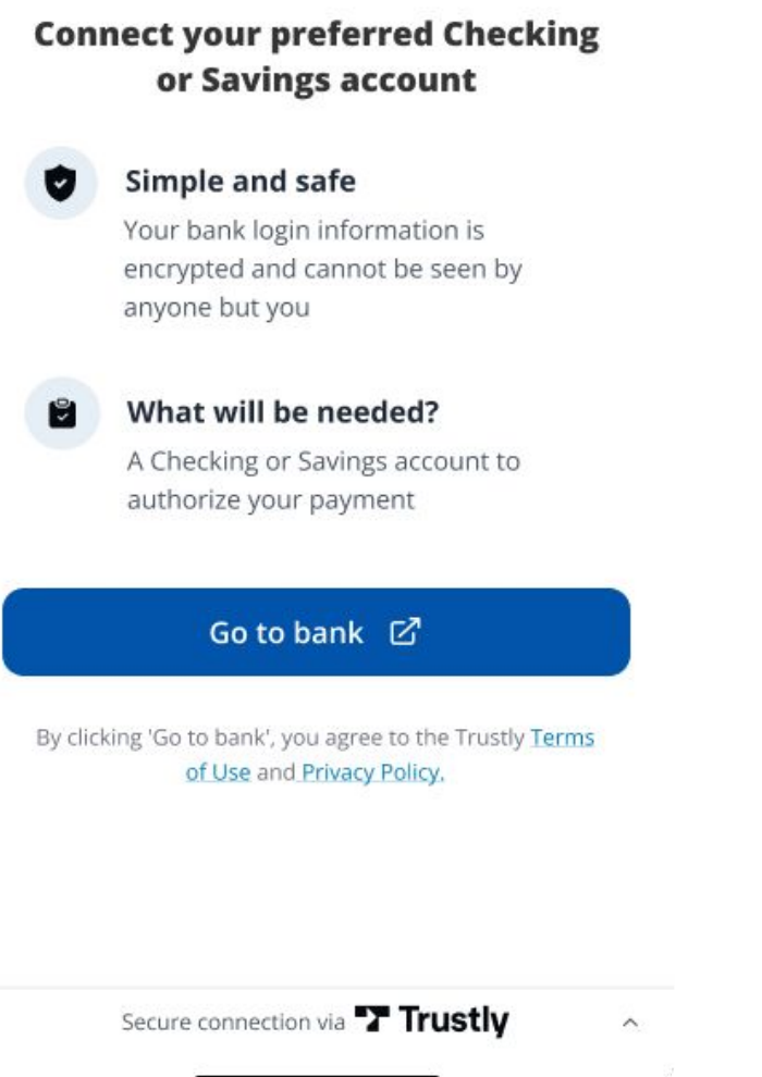 Control production screen with longer bank connection explanation